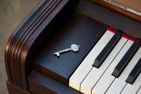 metal Key on piano Keyboard