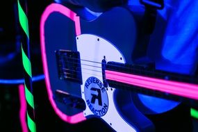 Guitar has neon lighting