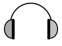 Clip art of grey Headphones at white background