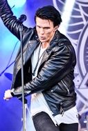 performance of a rock singer
