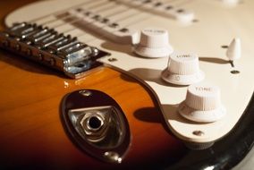 Buttons on the electric guitar