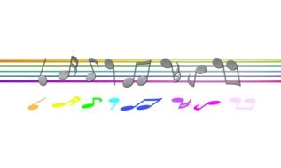 multi-colored musical line