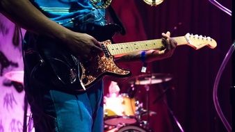 Electric guitar on concert