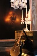 Music Guitar and Candle