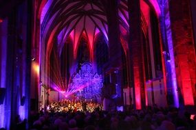 laser show in church