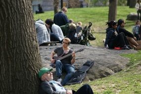 Guitar player in central park