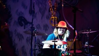 bright drummer on stage