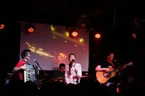 chinese rock band on stage