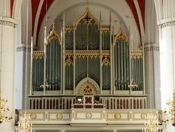 indoor organ in a church