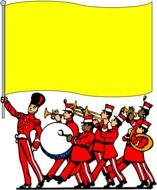 painted Orchestra under yellow flag