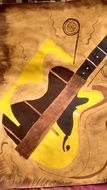 abstract drawing of a guitar