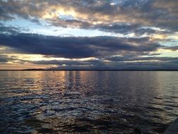 storm clouds over Puget Sound bays