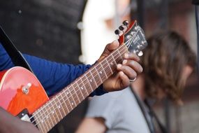 guitar in the hands close up