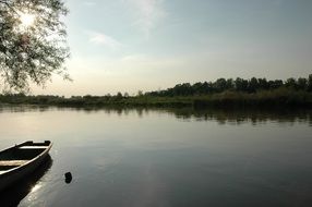 old boat on the river in poland