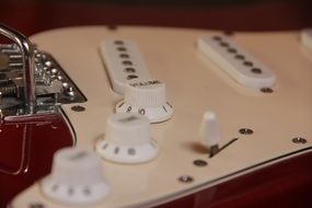 electric guitar buttons close-up