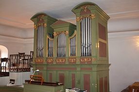beautiful green organ in church
