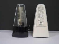 black and white metronomes