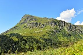 view of the austrian mountain on a sunny day