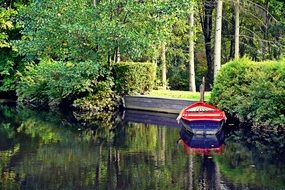 rowing boat in a pond in Germany