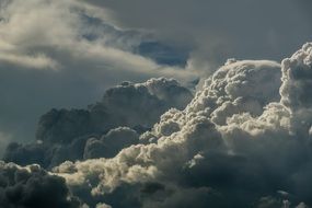 huge clouds in the sun