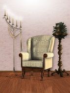 photo of vintage room interior