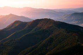 pink twilight over the hills
