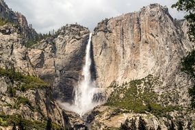 scenic waterfall in the yosemite national park