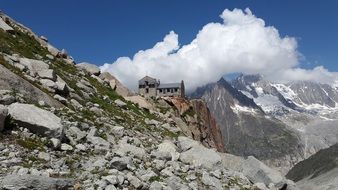mountain hut on top of the mountain