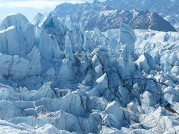 glacier with blue ice in alaska