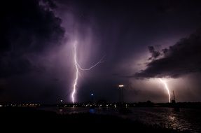 lightning at night