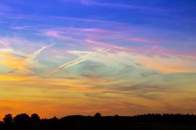 view of the evening sky at sunset