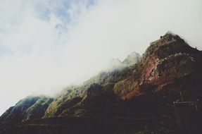 clouds on the mountain peak