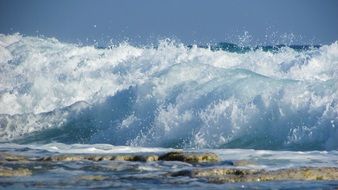 white foam of smashing ocean waves