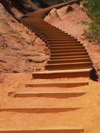 orange staircase in the natural park in the province of Roussillon