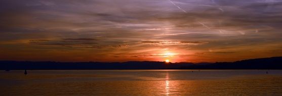 sunset fiery afterglow