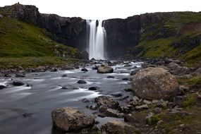amazing Gufufoss Waterfall