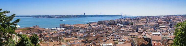 beautiful summer panorama of lisbon