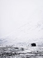 Snow on the mountain in the winter