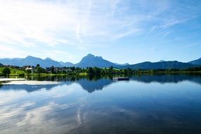 panorama of a quiet lake in Bavaria, Germany