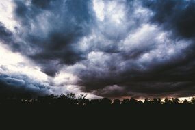 Thunder storm on a sky