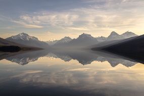 panorama of Lake McDonald in Montana