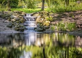 quiet waterfall on the pond