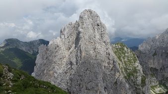 Landscape of high alpine mountains