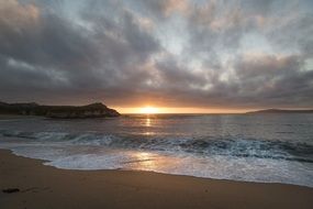 Coastline at the sunset