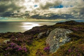 rocky hills on the coast in scotland