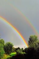 Landscape of rainbow on a sunrise