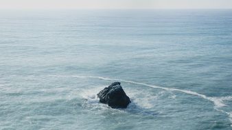 Aerial view of Rock in Ocean