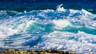 amazibg white Wave Smashing Sea Beach Nature