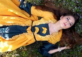 Lying Girl dressed up in princess costume