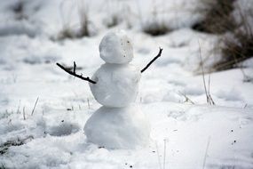 Snowman White on a blurred background